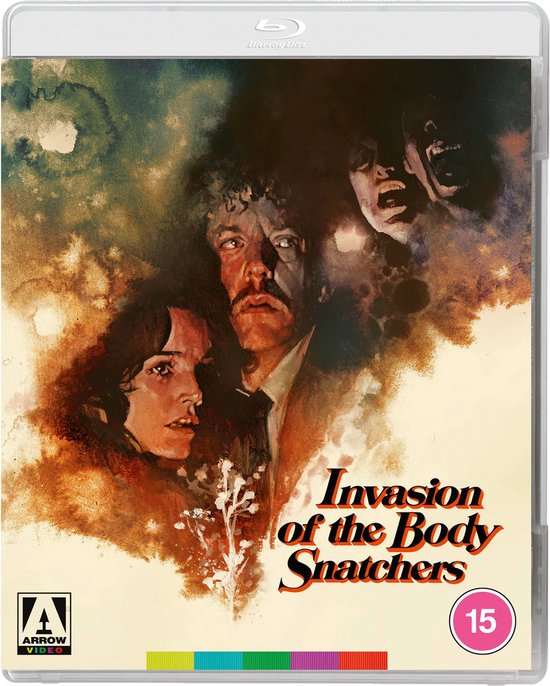 Blu-ray hoes met op de voorkant geschilderde gezichten van mannen en vrouwen met een enge uitdrukking. Titel: Invasion of the Body Snatchers. Leeftijd 15.