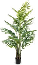 IvoQ Kunstpalm 150 cm – Levensechte Kunst Palmboom – Tropische Vibes zonder Gedoe – Voor Binnen en Buiten – Onderhoudsvrij – Nep Palmboom