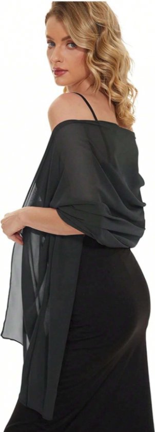 Sjaal Dames - Omslagdoek - 200*70 Cm - Zacht & Huidvriendelijk - Glans Van Zijde - Dunne Omslagsjaal - Modesjaal - Sjaal Voor Dames - Damessjaal - Stola - Neksjaal - Dames Sjaal - Omslagdoek Sjaal Lang Satijn - Zwart - Cadeautje - Elegante