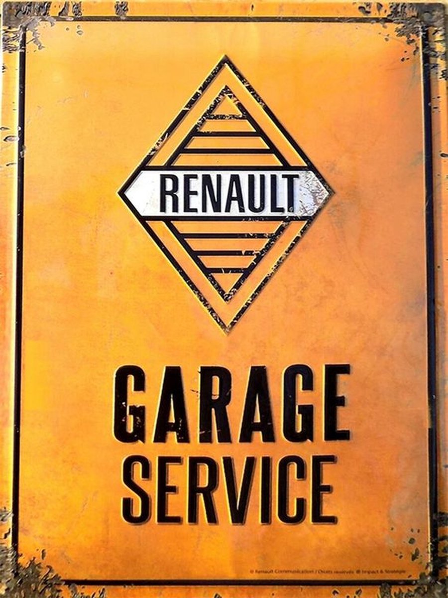 Renault Garage Service Metalen wandbord 40 x 60 cm.