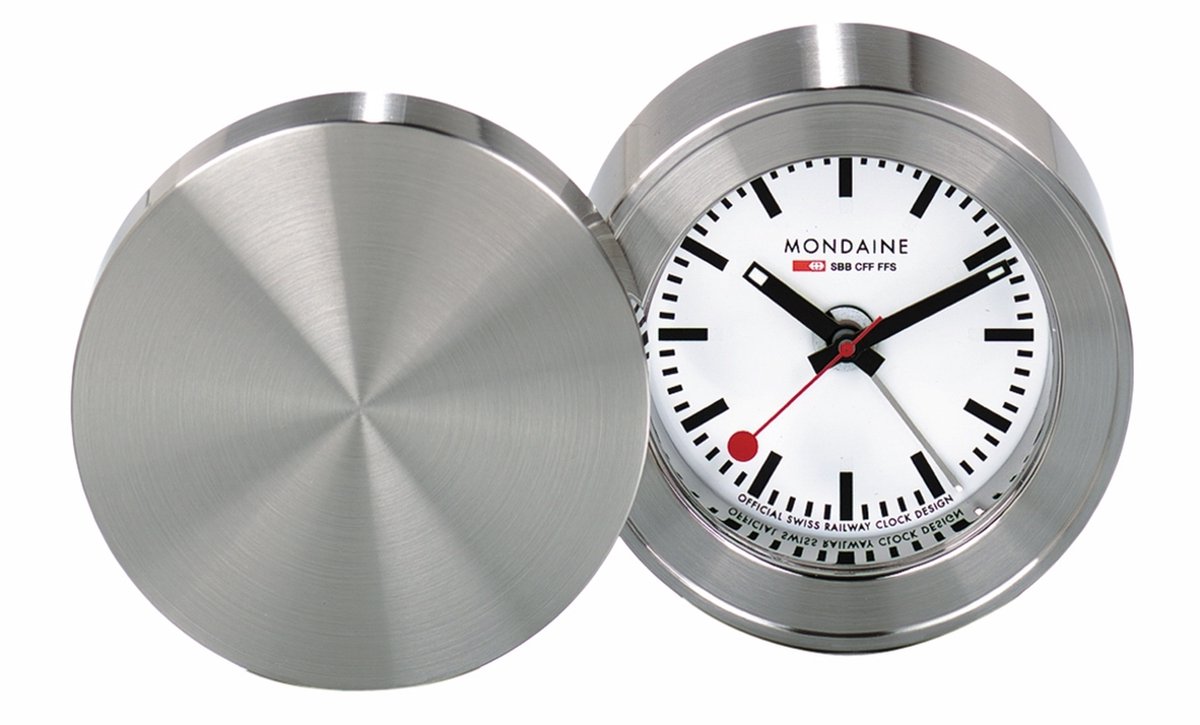 Reiswekker 50mm mat-wit-aluminium