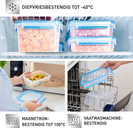Tefal Masterseal Fresh N1033110 Kit de démarrage de contenants pour aliments frais 3 pièces 3x1,2L