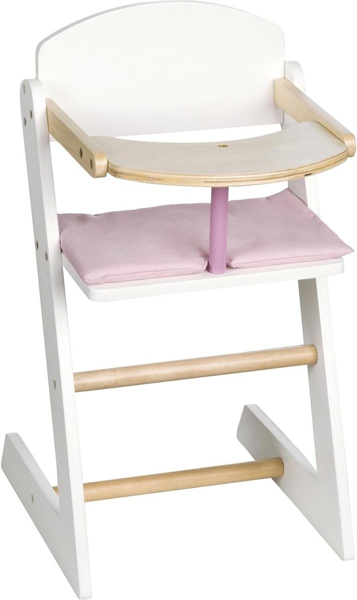 Poppenstoel voor poppen en babypoppen - Scarlett serie - Wit gelakt - Poppenmeubel poppenstoel