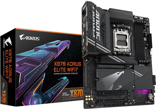 GIGABYTE X870 Aorus Elite WiFi7 - Moederbord - ATX - Socket AM5 - AMD X870 - DDR5 - USB 4 - Wi-Fi 7 - Realtek Audio