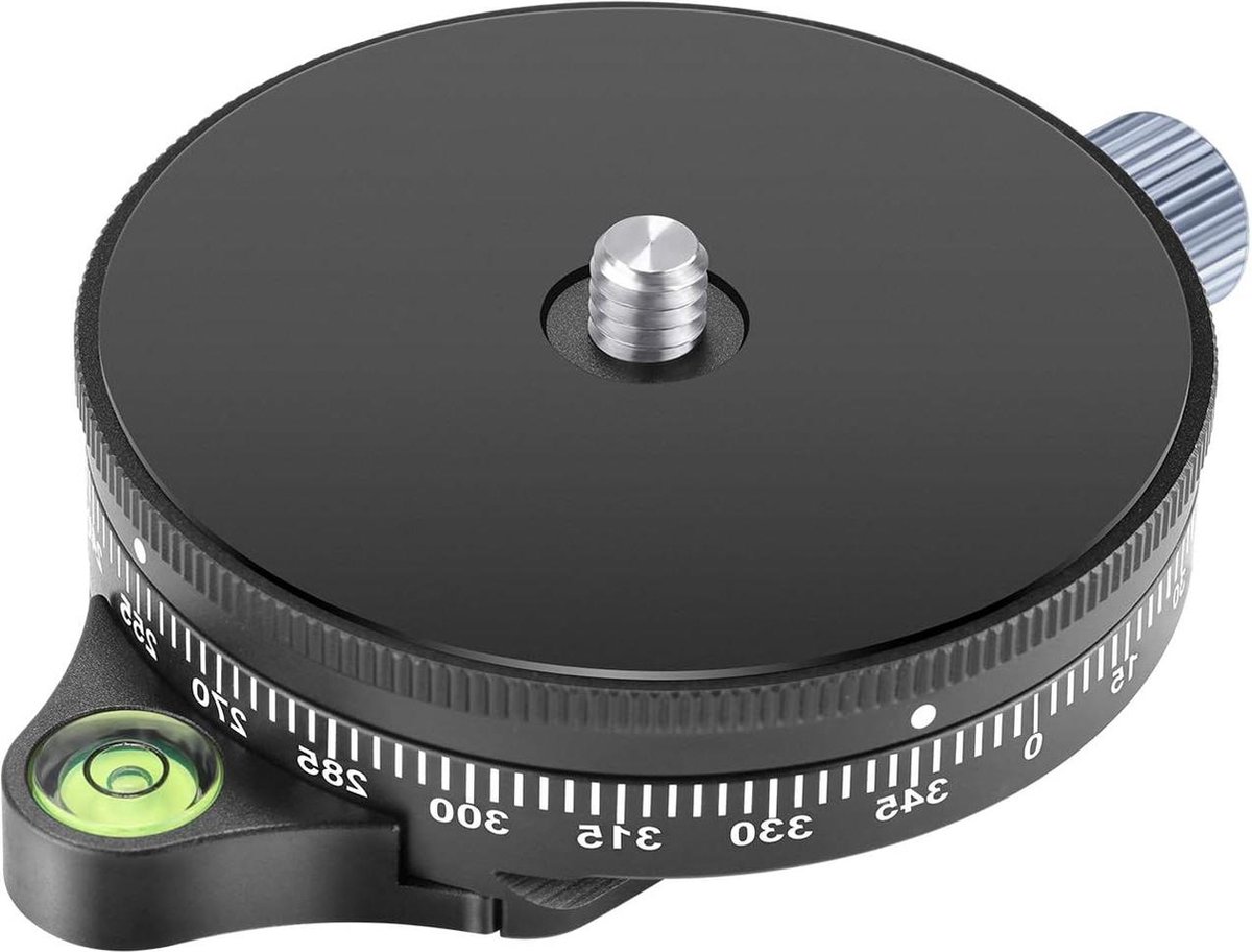 Panoramische Panning Base met Stijlplaat - Aluminium Ball Statiefkop voor DSLR Camera's met Bubble Level - Draagvermogen 25 lbs