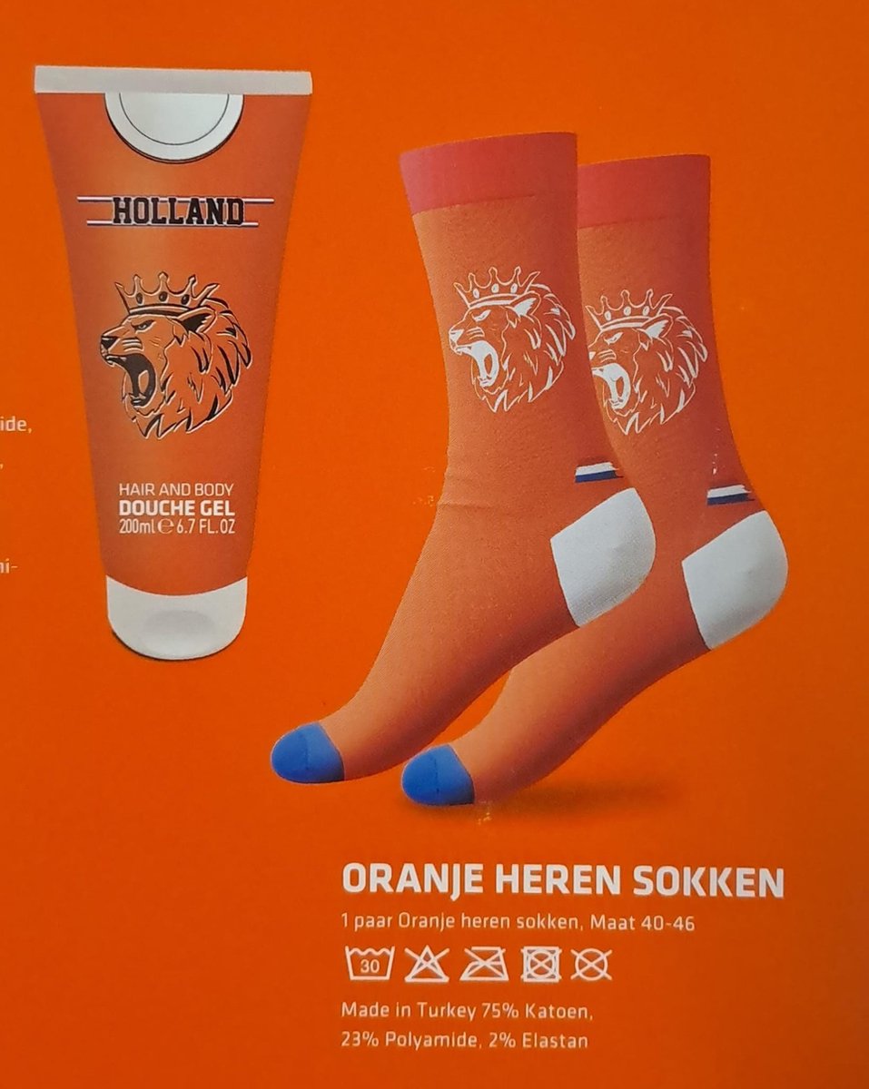 Giftset Holland Haar- en Body Douchegel + Holland Heren Sokken