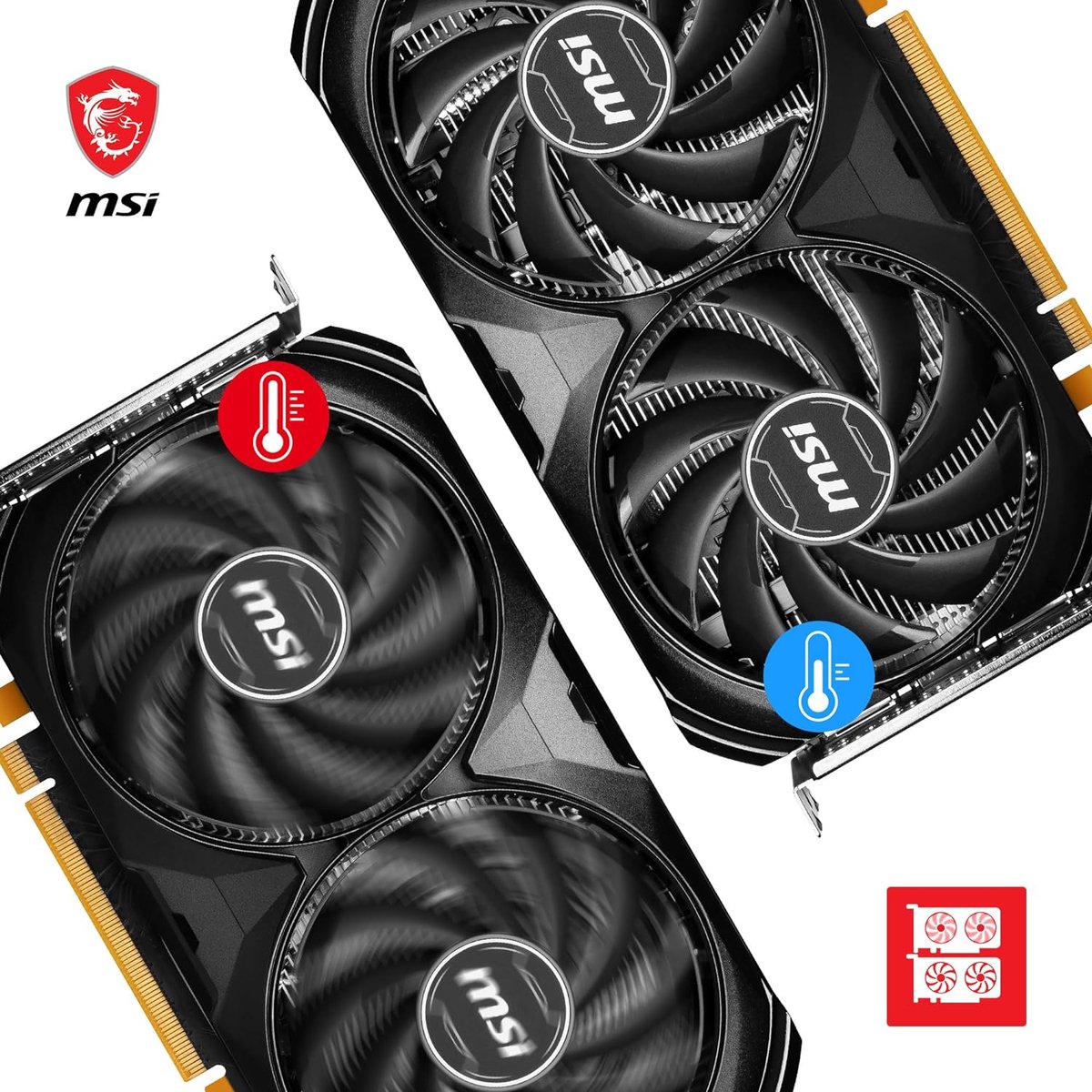 MSI GeForce RTX 4060 Ventus 2X Black OC 8GB GDDR6 PCIe 4.0 HDMI 2.1 DisplayPort 1.4a Videokaart - Afbeelding 2