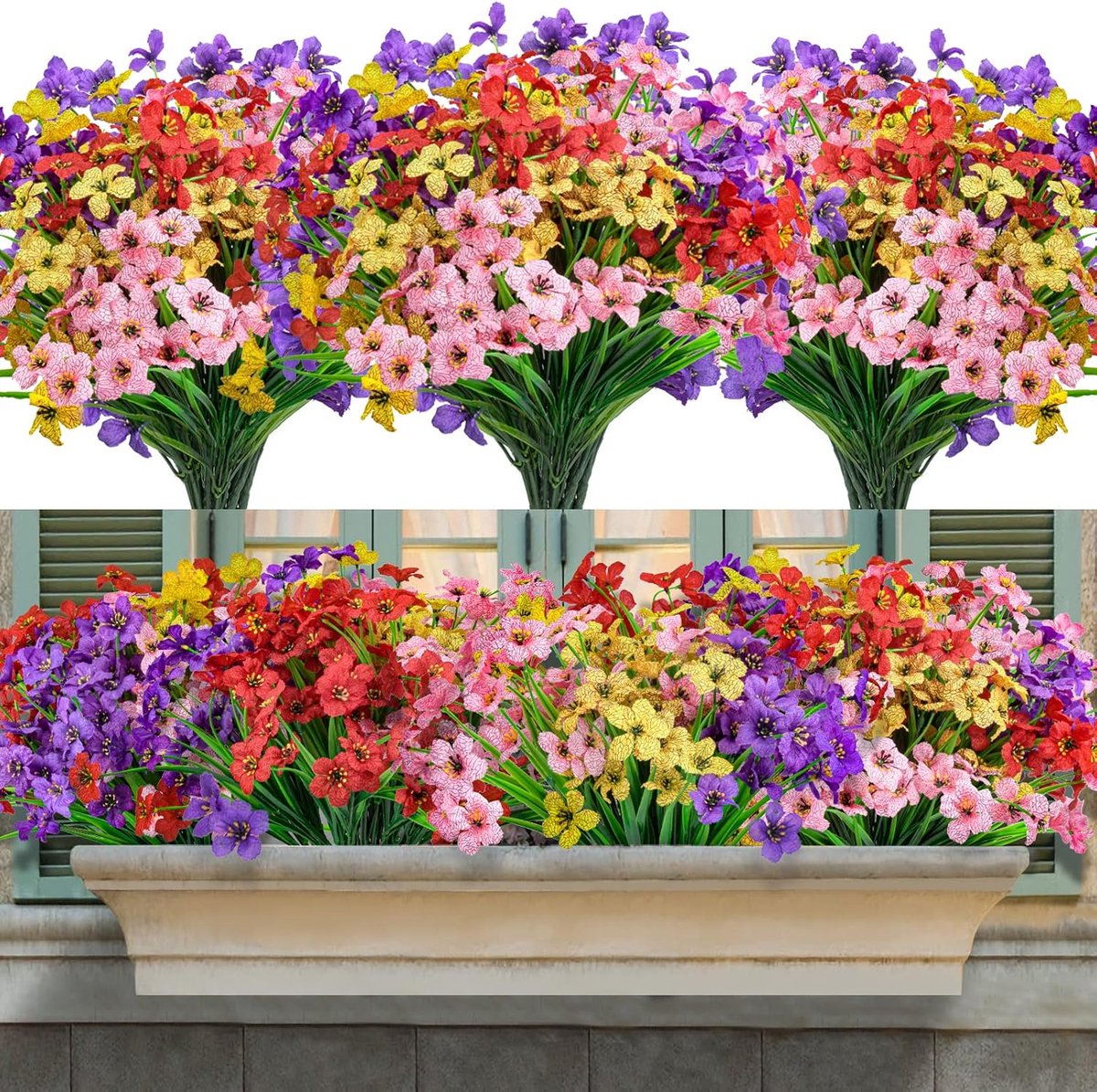 Goodivery ® Weerbestendige Kunstbloemen voor Buiten en Balkon Decoratie, UV-bestendig, Onderhoudsvrij