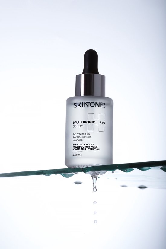 SKINTONE SKIN® - Hyaluronzuur 2,5% Serum Booster - Met Pro Vitamine B5 E & Purslane Extract - Gezichtsserum - Collageen - Anti Rimpel - Hydrateert - Intensief Pigmentvlekken - 30ml – Vrouwen – Mannen – Gezicht – Vitamin – Verzorging