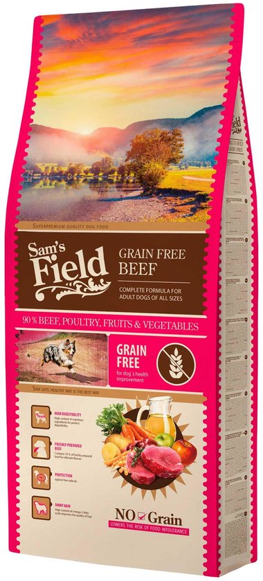 Sam's Field Adult High Meat - Rund - Graanvrij - Hondenvoer - 13 kg