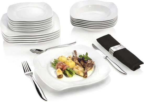 Tafelservies 18 Delig Tognana Caledonia Tafelservies Tognana Caledona, Servicio De Platos De 18 Piezas Para 6 Personas, Porcelana, Beige Vajilla Tognana 18 Delig Porselein Voor 6 Personen 18 Delig Tafelservies