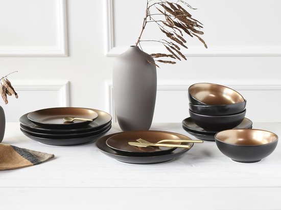 CreaTable, 33074 Serie Uno, 12 Delige Serviesset, Bordenset Van Aardewerk Vaatwasser En Magnetronbestendig Made In Portugal 2267069221