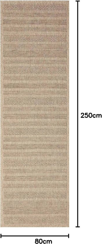 Buitentapijt voor Terras, Balkon en Tuin, Keukentapijt in Effen Ontwerp, Weerbestendig Platgeweven met Sisal Look, Wasbaar Tapijt in Diverse Maten en Kleuren 200 x 290 cm, Zwart