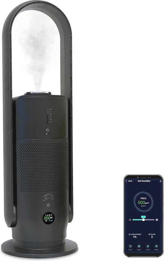 Luchtreiniger met Luchtbevochtiger, 2 in 1 5W Grote Capaciteit 4L Watertank, Stille Werking voor Kantoor Slaapkamer Kinderkamer, Geschikt voor Huisallergieën Huisdieren Rookgeuren