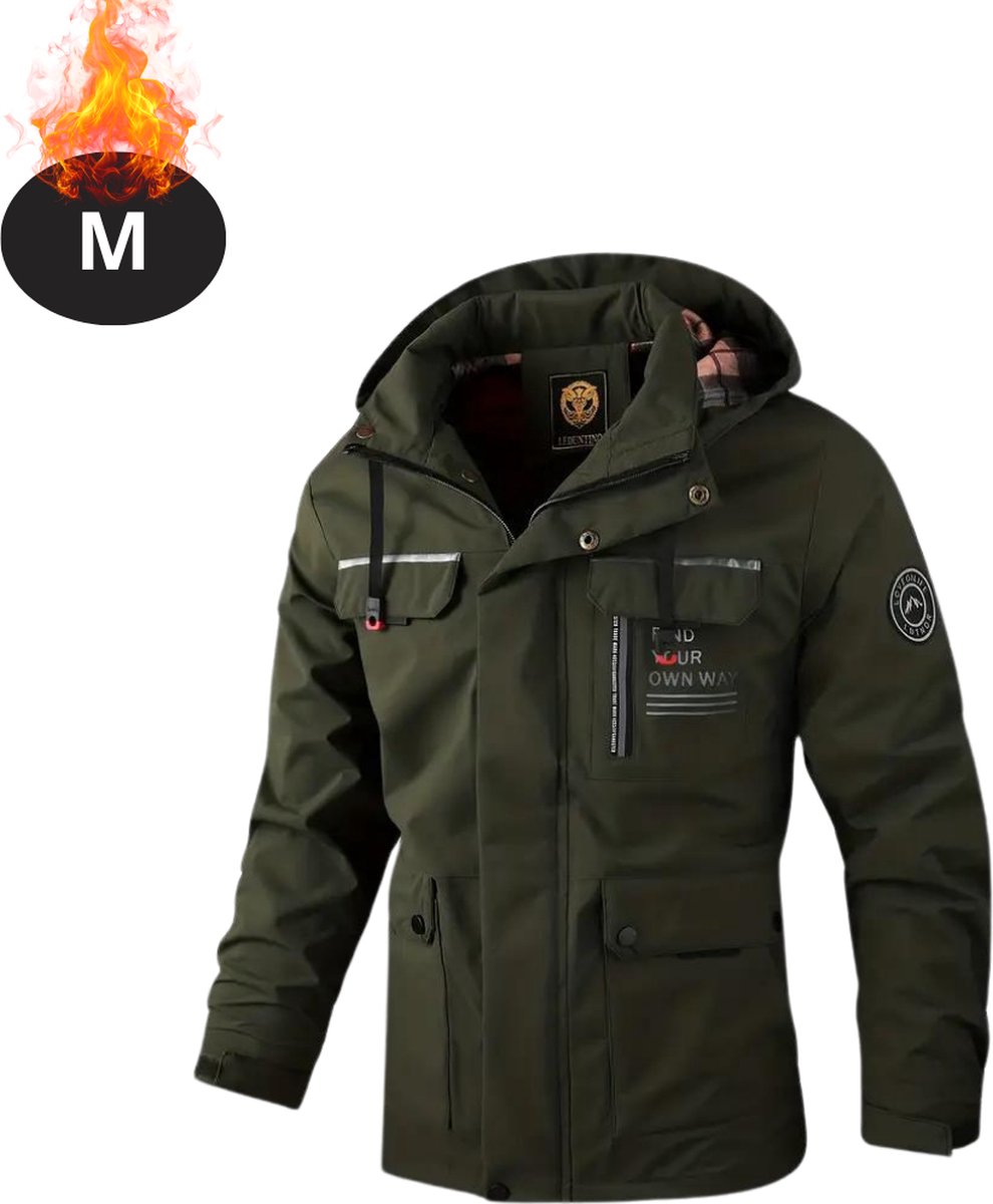 Livano Windjas Voor Heren Windjack Waterdicht Jas Met Capuchon Outdoorjas Volwassen Legergroen