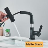 Seastone - Waterval Keukenkraan - Met Digitaal Display - Warm - Koud - Slimme Kraan - Kleur Mat Zwart