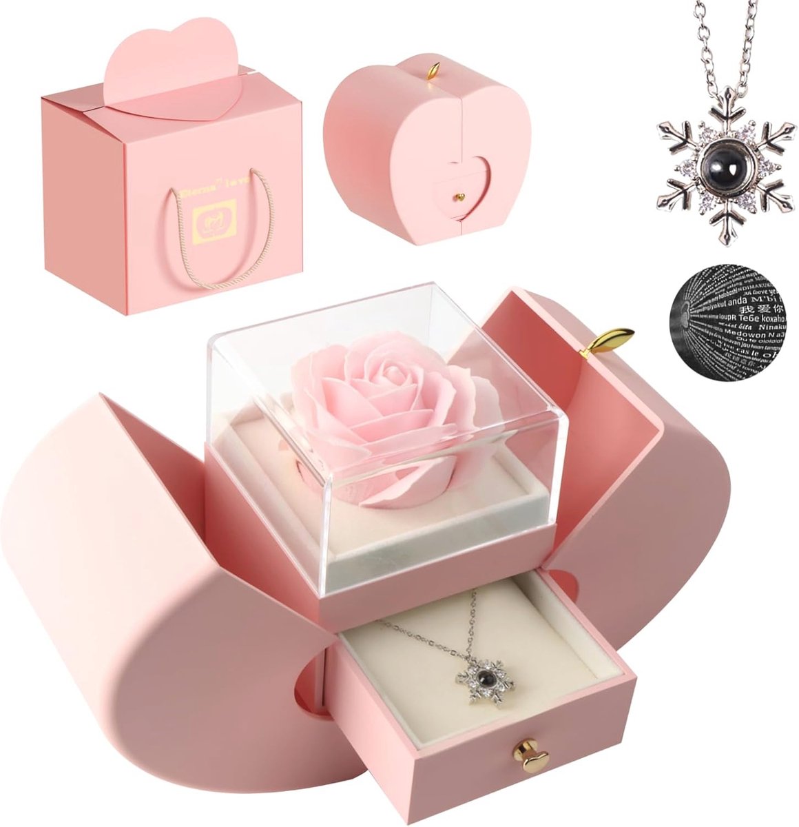 Eeuwige Rozenketting voor Dames - Perfect Cadeau voor Verjaardag, Valentijnsdag, Moederdag en Feestdagen