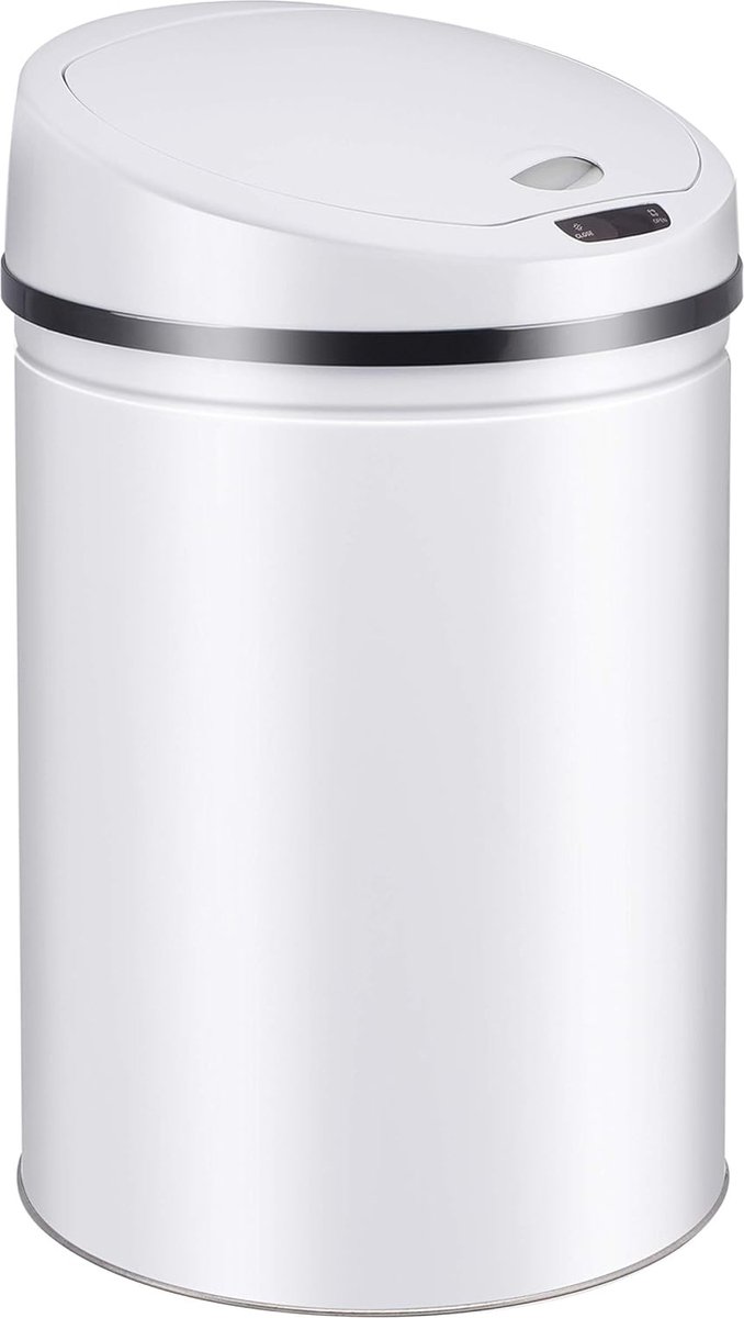 Automatische afvalemmer met sensor - Roestvrij staal, 50 liter, met led-functie-indicator en afneembaar deksel