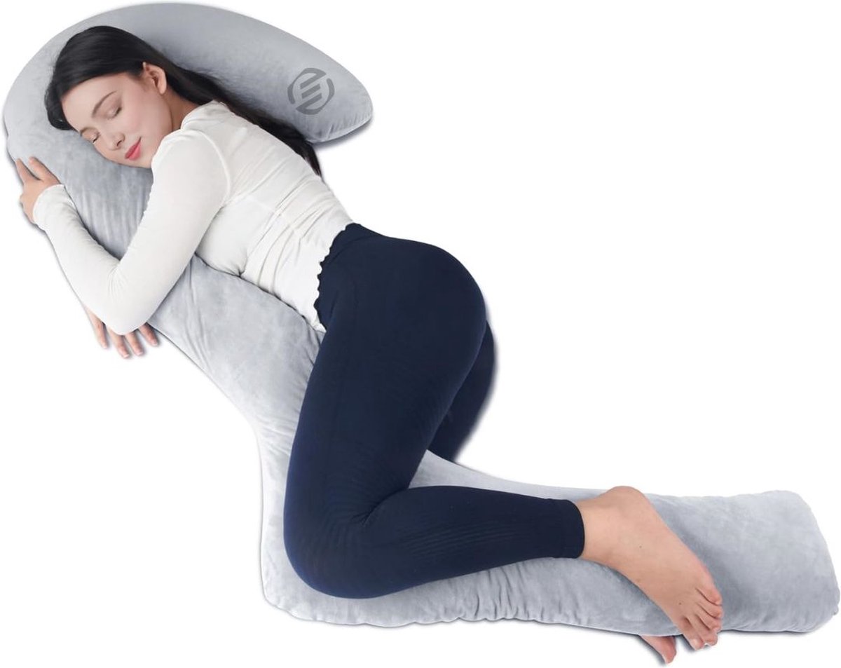 Goedkoopste Equivera Zijslaapkussen Volwassenen - Zijslaapkussen - Lichaamskussen Zijslaper - Zijslaap Kussen Volwassenen - Zwangerschapskussen - Voedingskussen - Borstvoedingskussen - Body Pillow - Voor een comfortabele nachtrust!