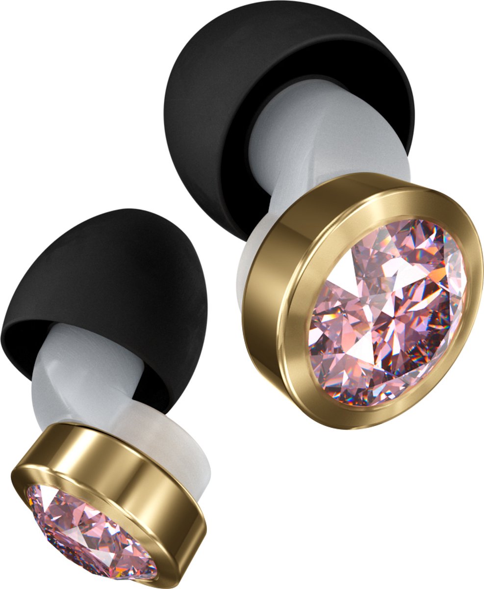 Goedkoopste Oordoppen festival Earbling | Oordoppen | Partyplugs | (14dB) | XS/S/M/L - super comfortabel - muziek, concerten, events, focus en reizen - Goud Pink