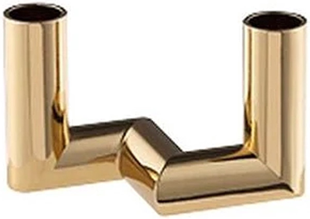 Uyuni Kandelaar Goud -Matrix kandelaar 2'arm mini taper Ø 7,5 cm, warm messing