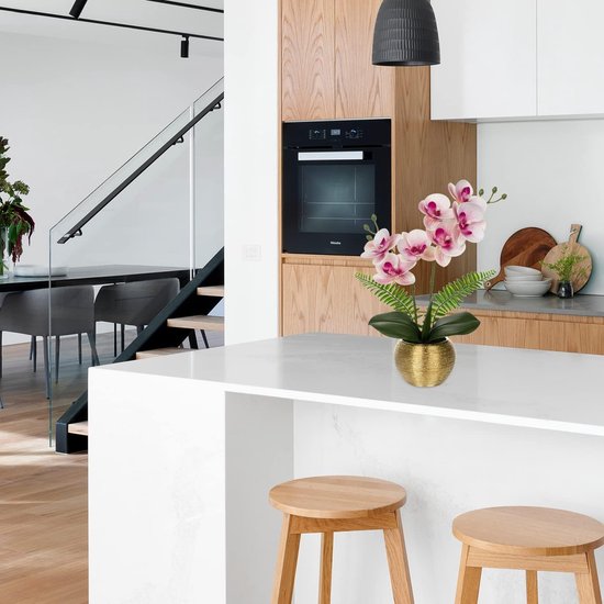 XXL Kunstbloem orchidee groot (56 cm) in hoogglans keramische pot | orchideeën