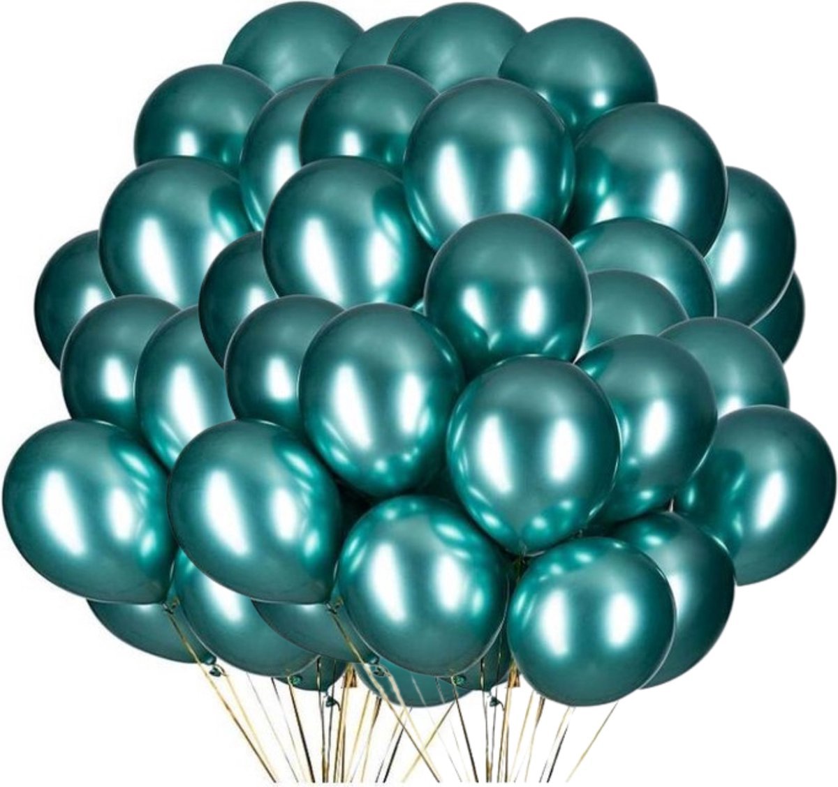 Joya Party® 50 x Metallic Ballonnen Groen | Green | 30 cm | Latex Ballon | Chroom | Verjaardag Versiering | Feest/Party | Ballonnen set | 50 stuks