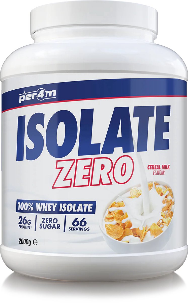 Goedkoopste Per4m - ISOLATE ZERO 2kg - Cereal Milk - Whey Isolate - Whey Protein - Whey Protein Isolate - Whey - Eiwitpoeder - Eiwitshakes - Eiwitshake - Proteine poeder - Proteine - Protein