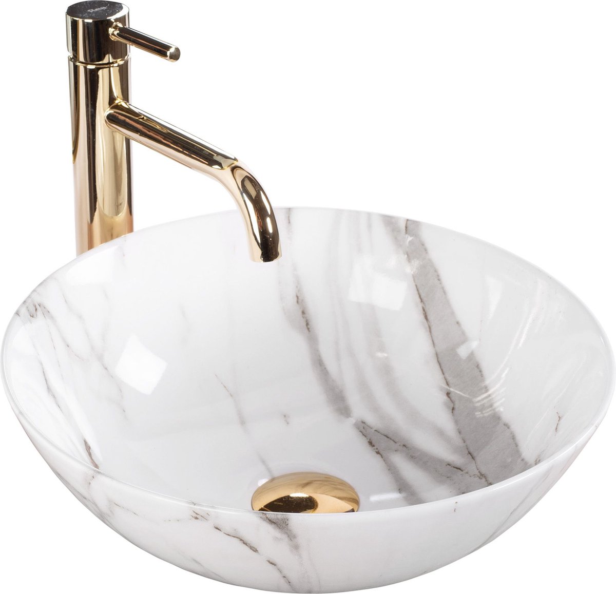 Rea Stella Aiax Shiny Opzetwastafel Steen Imitatie 36x36 cm
