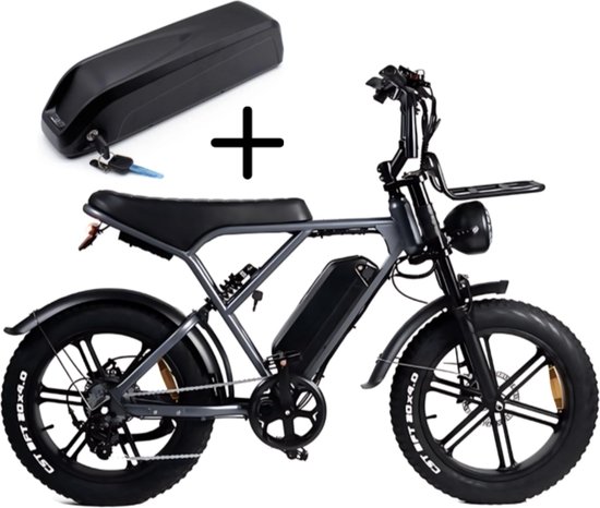 Foto: Vilolux fatbike electrisch fatbike h9 pro 2 accu s legaal rijklaar niet opvoerbare fatbikes 2 jaar garantie telefoontasje hydraulische remmen alarm space grey