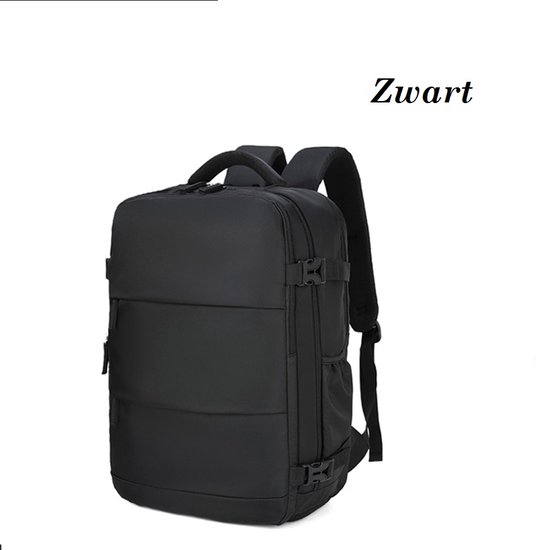 Trolley Rugzak Laptoptas Zwart Citybag Rugak op Wieltjes Handbagage