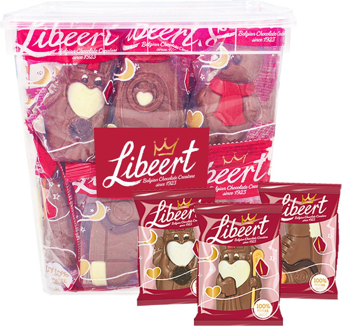 Libeert holle Sint figuren 35g - 30 stuks - chocolade van Sinterklaas - 1050g
