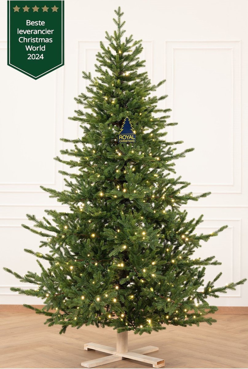 Royal Christmas - Kunstkerstboom met verlichting - Green Spruce 100%PE- 180 cm - 300 LED-Lampjes - 636 Takken