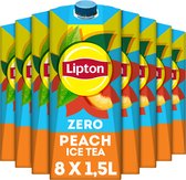 Lipton Ice tea pêche zéro carton 1,5 l par paquet, boîte de 8 paquets