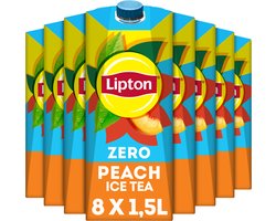 Lipton Ice tea pêche zéro carton 1,5 l par paquet, boîte de 8 paquets