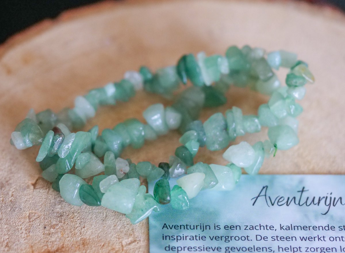 Aventurijn Armband met split steentjes, Groen Aventurijn, edelsteen - Perfect cadeau voor mannen en vrouwen - Inclusief uitleg - Spiritueel - Aventurine - Creativiteit - Inspiratie - Beter Slapen - Ontspanning - 100% NATUURLIJK
