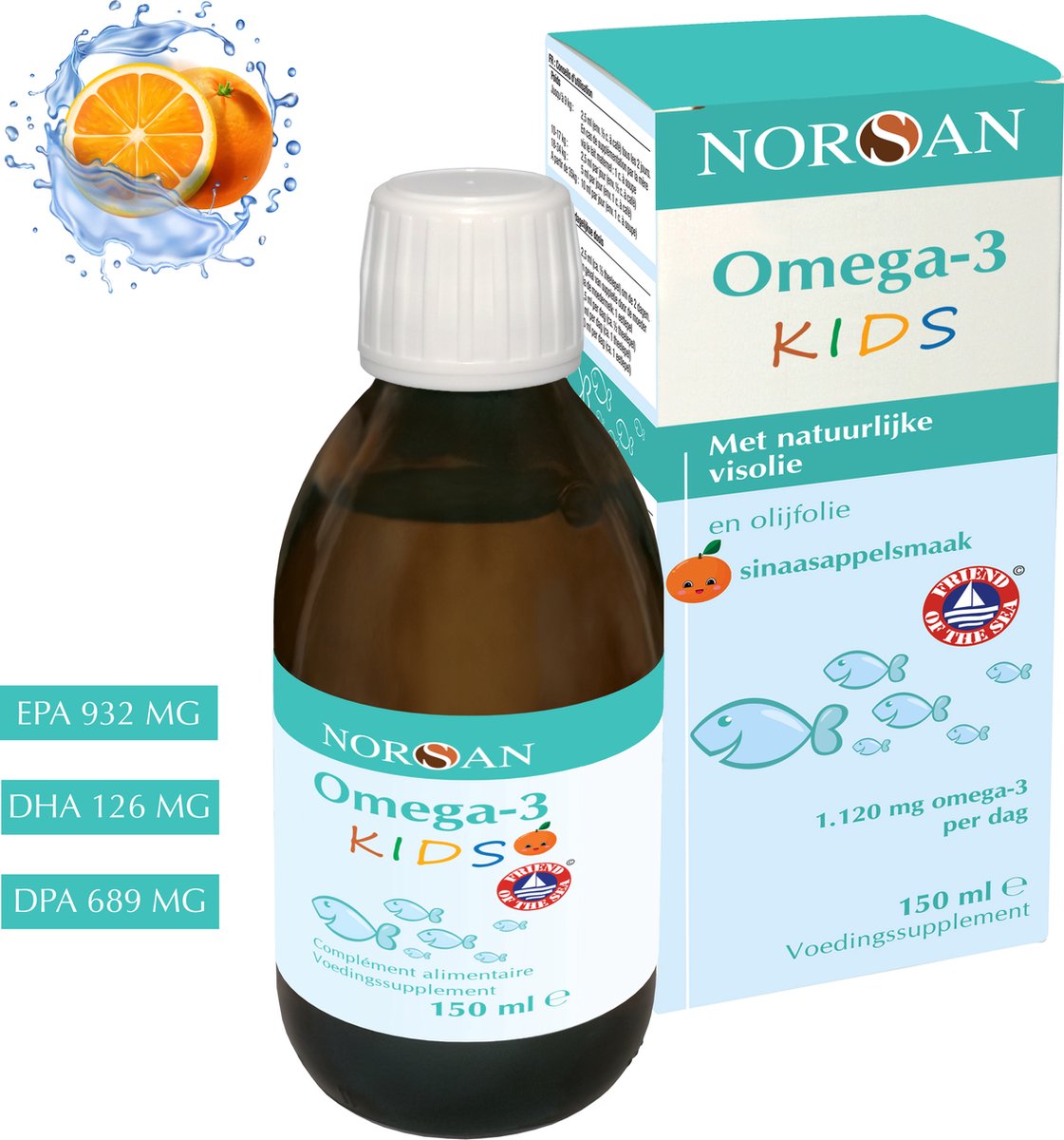 Goedkoopste NORSAN | OMEGA-3 KIDS VISOLIE | 1120 MG | EPA 932 MG | DHA 689 MG | DPA 126 MG | VITAMINE E | PUUR EN ZUIVER | 150 ML