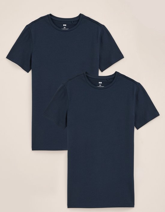 Foto: We fashion jongens basic t shirt met ronde hals 2 pack