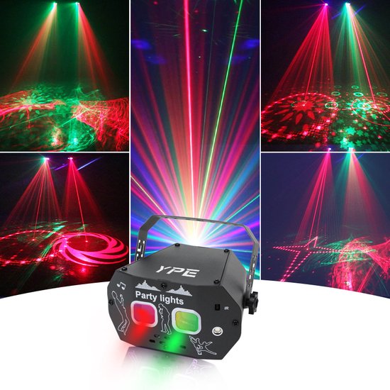 Foto: Ype discolamp party lights disco licht party laser led laser droom lamp lasers en led verlichting afstand bestuurbaar geluid gestuurd automatisch en stroboscoop effect