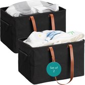 Bol.com Navaris opvouwbare wasmanden set van 2 - Eenvoudig te dragen waszak - Wasmand voor op reis camping en vakantie - Stevige... aanbieding