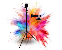 TronicXL 210cm Statief 3-delig geschikt voor DJI Osmo, GoPro, Hero, Hero+, 3, 4, 5, 6, 7, 8, 9, 10, 11, 12, 13, Session - Action Cam Mount - Camerastatief - 2m