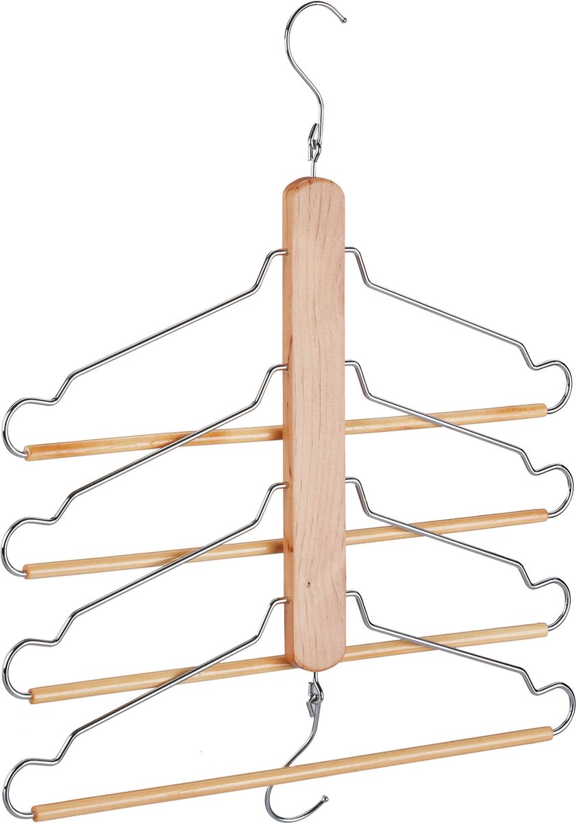 ruimtebesparende kledinghanger - 4 hangers - lotushout - broekhangers