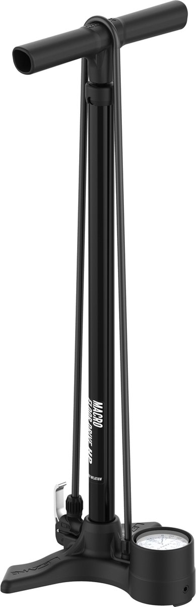 Lezyne Macro HP Floor Drive - Hoge druk fietspomp - Fietspomp met analoge drukmeter - Presta en Schrader ventielen - Staal - Zwart