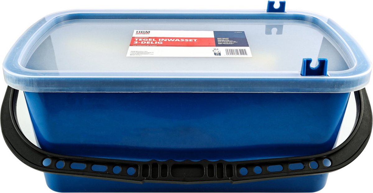 Kronen Hansa Wasset met dubbele rolopzetstuk en wielset (tegellegger wasemmer set incl. 4 wielen en 2 waswalsen voor het reinigen van de wasplank, 22 liter, Made in Germany