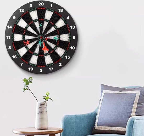 Safety Dart Board Set voor kinderen - 16.4 inch - Rubberen dartbord - 6 softtips - Geweldig spel voor gezinnen - Vrije tijd van Toyrific — afbeelding 4