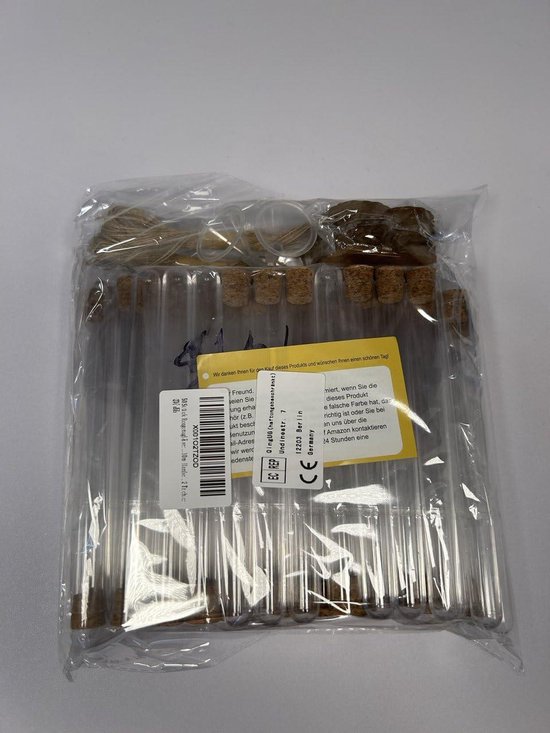 WDFCN 24 stuks reageerbuisjes met kurk, vaas, kunststof reageerbuisjes, 32 x 120 mm, voor bloemen, bruiloft, kerk, thuis, bloemenbenodigdheden