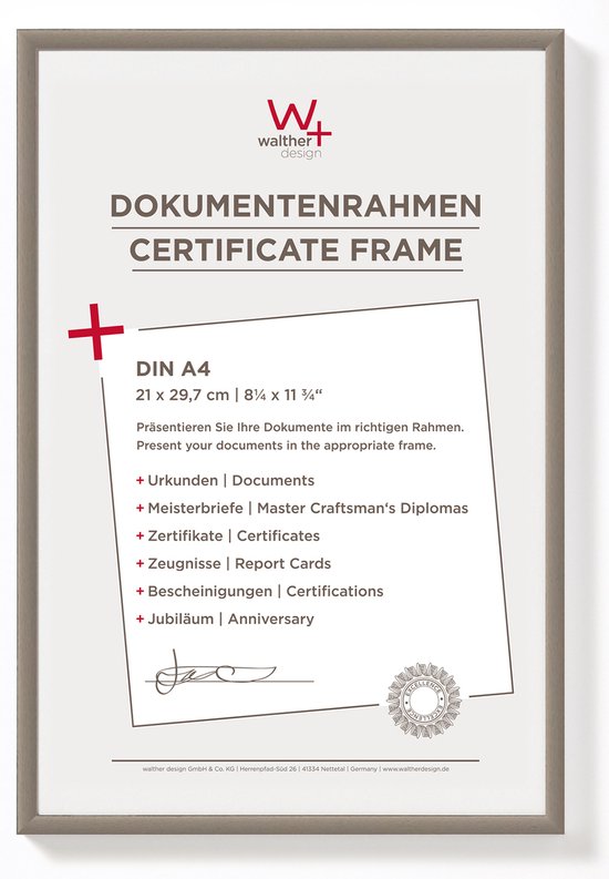 Walther New Lifestyle - Kunststof lijst - Fotoformaat 21x29,7 cm (DIN A4) - Staal