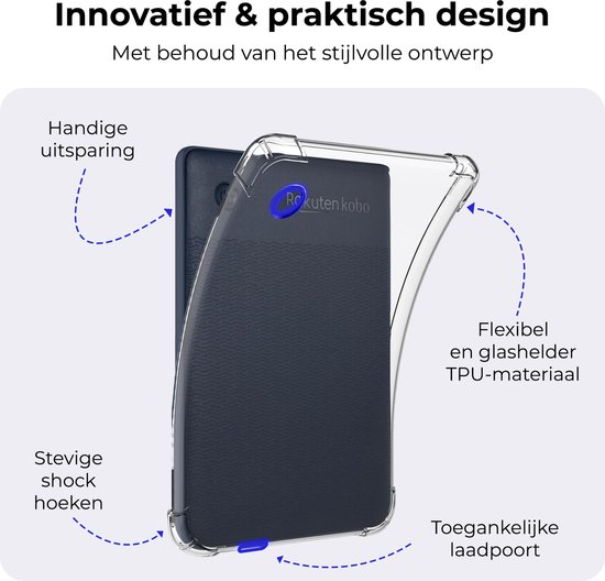 Hoes Geschikt voor Kobo Clara Colour Hoesje Siliconen Case Hoes Back Cover - Transparant van i12Cover — afbeelding 3