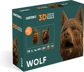 CARTONIC - Loup - Puzzle 3D - Jouets- Puzzle - DIY- Créatif - Carton- Enfants et adultes - Puzzle 3D
