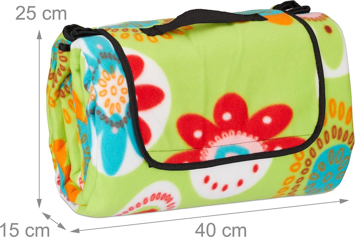 Picknickkleed XXL 200x200 cm - Waterdicht Picknickkleed - groen - Draagbare en Wasbare Picknickdeken met Handvat - Zandvrij Buitenkleed voor Strand, Camping, Park, Tuin, Wandelen, Barbecue en Picknick - Opvouwbaar Picknickkleed - Gewatteerd — cadeau in Sport & Outdoor - foto 2